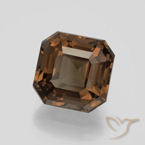 Quartzo fumê marrom natural 8,46ct, corte esmeralda, VVS