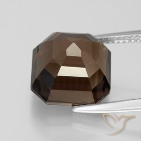 Quartzo Fumê Hickory Brown Natural 7.45ct, Corte Octógono / Esmeralda, VVS
