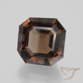 Quartzo Fumê Castanho médio Natural 8.54ct, Corte Octógono / Esmeralda, VVS