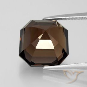 Quartzo Fumê Castanho médio Natural 8.54ct, Corte Octógono / Esmeralda, VVS