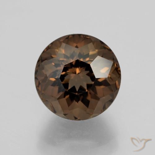 4.53ct Natural Marrom escuro Quartzo Fumê, Redondo, VVS