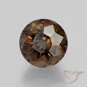 Quartzo Fumê Marrom escuro Natural 4.53ct, Redondo, VVS