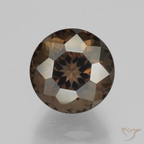 5.16ct Natural Marrom escuro Quartzo Fumê, Redondo, VVS