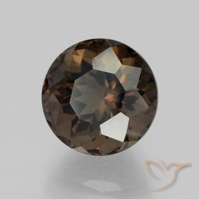 Quartzo Fumê Marrom escuro Natural 5.16ct, Redondo, VVS