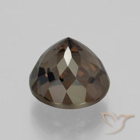 Quartzo Fumê Marrom escuro Natural 5.16ct, Redondo, VVS