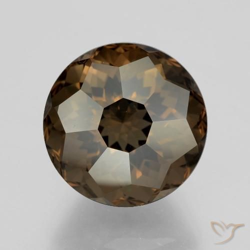 6.76ct Natural Umber Brown Quartzo Fumê, Redondo, VVS-VS