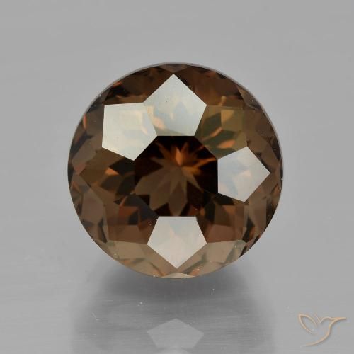 6.02ct Natural Castanho médio Quartzo Fumê, Redondo, VVS