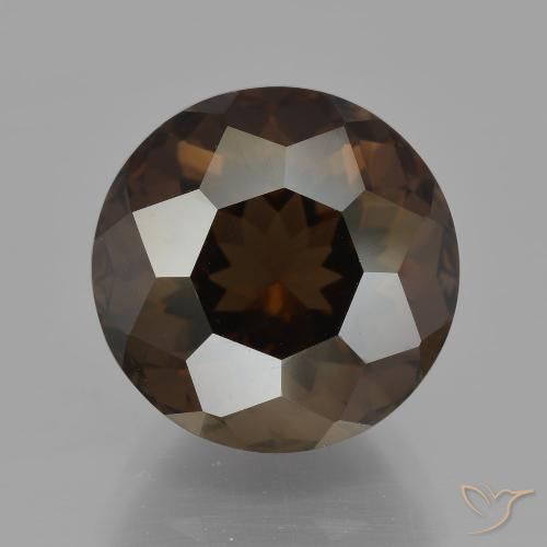 7.27ct Natural Umber Brown Quartzo Fumê, Redondo, VVS-VS