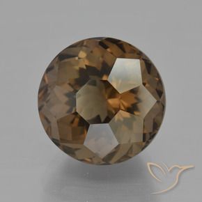 Quartzo fumê marrom natural 8,78ct, corte redondo, VVS