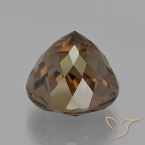 Quartzo fumê marrom natural 8,78ct, corte redondo, VVS