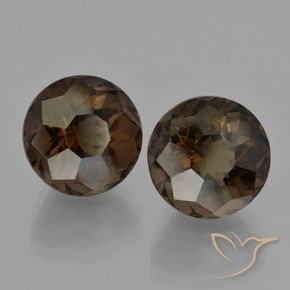 Pedras preciosas de Quartzo Fumê Marrom escuro natural de 12.50 ct, Redondo, VVS