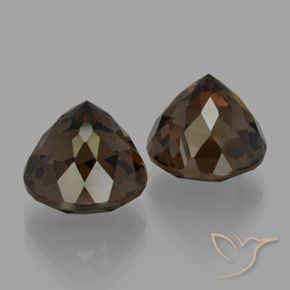 Pedras preciosas de Quartzo Fumê Marrom escuro natural de 12.50 ct, Redondo, VVS