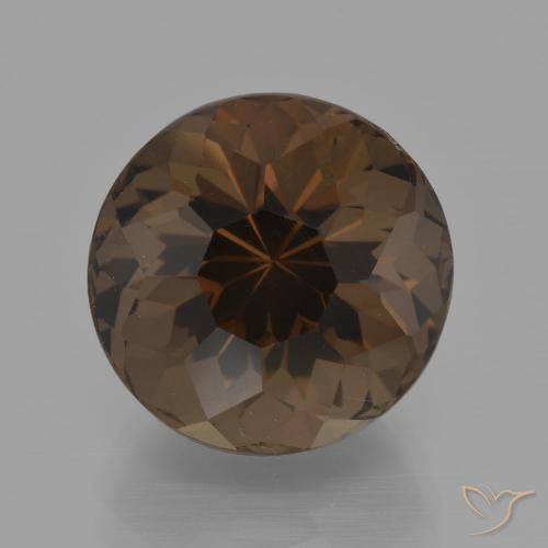 8.77ct Natural Marrom escuro Quartzo Fumê, Redondo, VVS