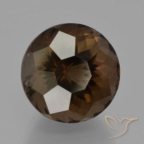 Quartzo Fumê Marrom escuro Natural 9.50ct, Redondo, VVS