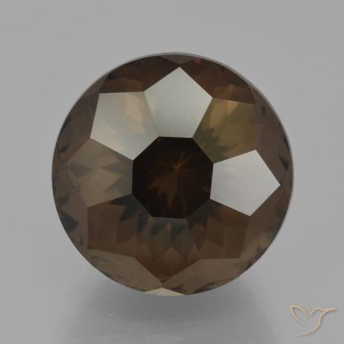 10.14ct Natural Azul escuro Quartzo Fumê, Redondo, VVS