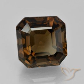 Quartzo Fumê Castanho médio Natural 9.84ct, Corte Octógono / Esmeralda, VVS