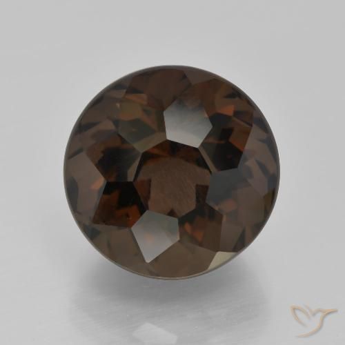 9.24ct Natural Marrom escuro Quartzo Fumê, Redondo, VVS