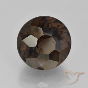 Quartzo Fumê Marrom escuro Natural 9.24ct, Redondo, VVS