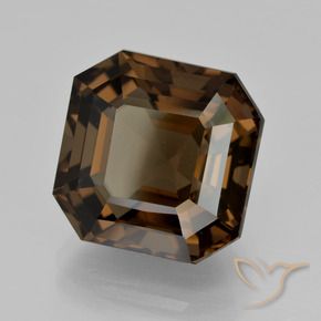 Quartzo Fumê Hickory Brown Natural 12.10ct, Corte Octógono / Esmeralda, VVS