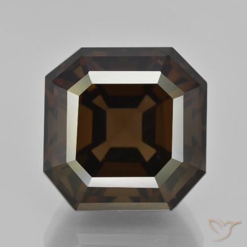 16.10ct Natural Umber Brown Quartzo Fumê, Corte Esmeralda, VVS