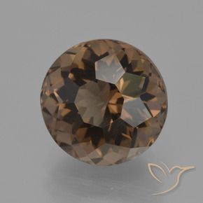 Quartzo Fumê Hickory Brown Natural 3.27ct, Redondo, VVS-VS