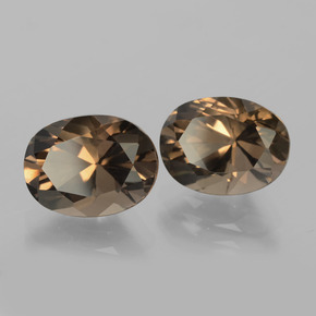 Pedras preciosas de quartzo fumê marrom natural de  ct, corte oval, VVS-VS