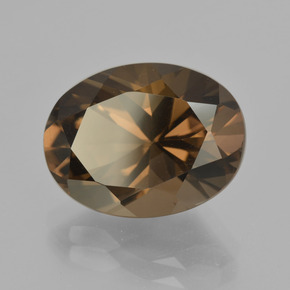 Quartzo fumê marrom natural 7,17ct, corte oval, VVS
