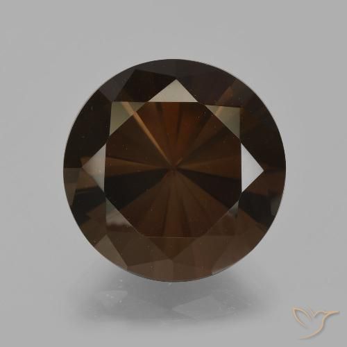 6.41ct Natural Hickory Brown Quartzo Fumê, Redondo, VVS-VS