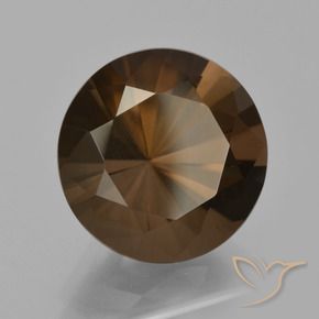 Quartzo Fumê Marrom escuro Natural 6.97ct, Redondo, VVS