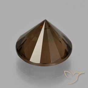 Quartzo Fumê Marrom escuro Natural 6.97ct, Redondo, VVS