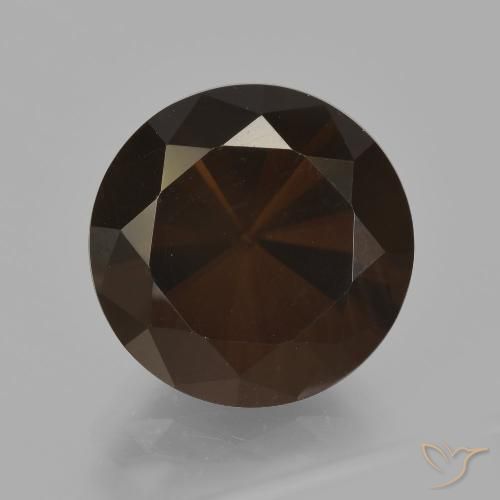 6.77ct Natural Marrom avermelhado Quartzo Fumê, Redondo, VVS-VS