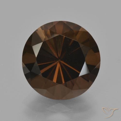 6.07ct Natural Hickory Brown Quartzo Fumê, Redondo, VVS