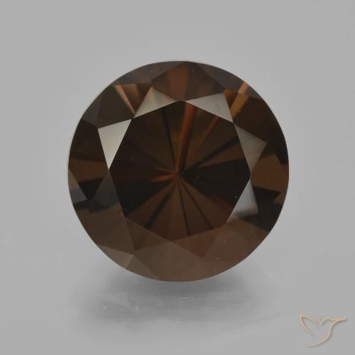 5.67ct Natural Hickory Brown Quartzo Fumê, Redondo, VVS