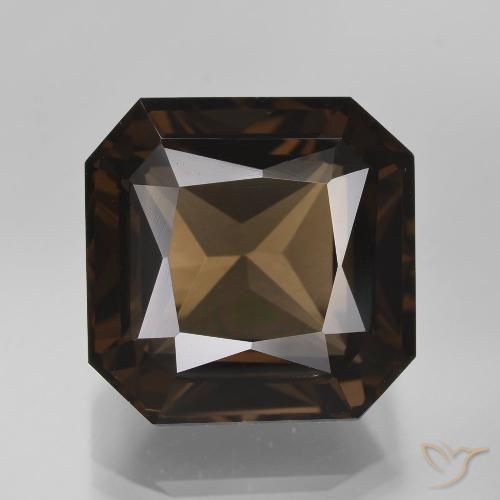 11.65ct Natural Umber Brown Quartzo Fumê, Corte Esmeralda, VVS