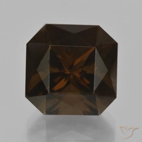 11.02ct Natural Marrom Quartzo Fumê, Corte Esmeralda, VVS-VS