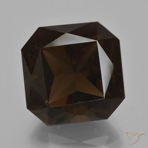 12.51ct Natural Marrom Chocolate Profundo Quartzo Fumê, Corte Esmeralda, VVS