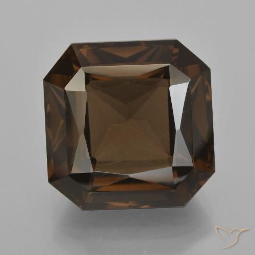 12.70ct Natural Marrom avermelhado Quartzo Fumê, Corte Esmeralda, VVS