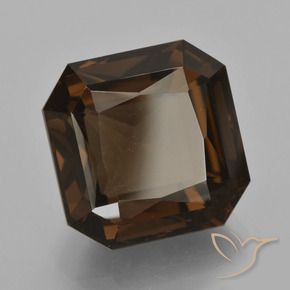 Quartzo Fumê Marrom avermelhado Natural 12.70ct, Corte Octógono / Esmeralda, VVS