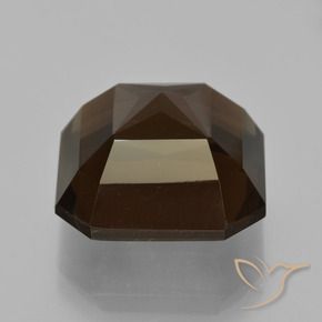 Quartzo Fumê Marrom avermelhado Natural 12.70ct, Corte Octógono / Esmeralda, VVS