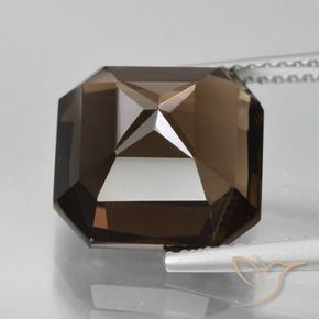 Quartzo Fumê Hickory Brown Natural 6.72ct, Corte Octógono / Esmeralda, VVS