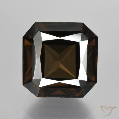 6.35ct Natural Azul escuro Quartzo Fumê, Corte Esmeralda, VVS