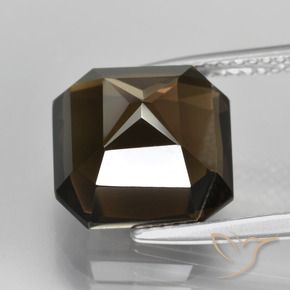 Quartzo Fumê Azul escuro Natural 6.35ct, Corte Octógono / Esmeralda, VVS