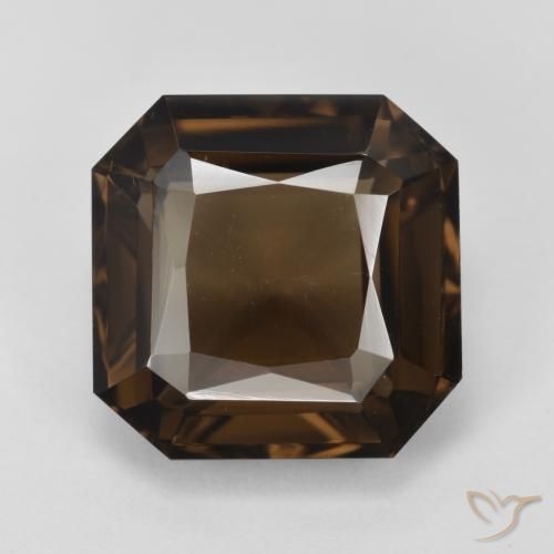 7.41ct Natural Marrom Quartzo Fumê, Corte Esmeralda, VS