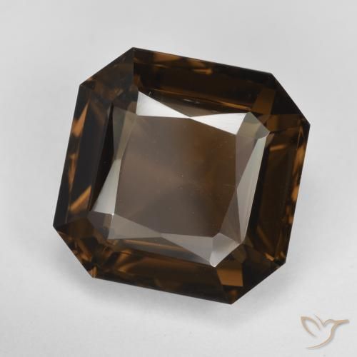 Quartzo Fumê Marrom Natural 7.41ct, Corte Octógono / Esmeralda, VS