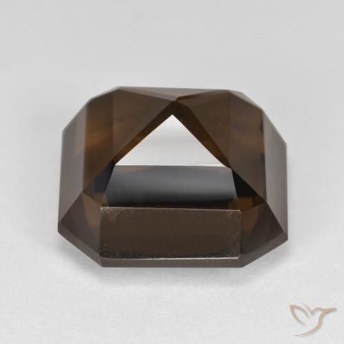 Quartzo Fumê Marrom Natural 7.41ct, Corte Octógono / Esmeralda, VS