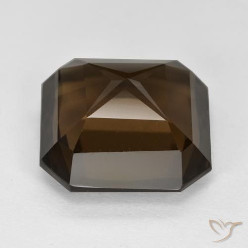 Quartzo Fumê Marrom escuro Natural 8.38ct, Corte Octógono / Esmeralda, VVS-VS