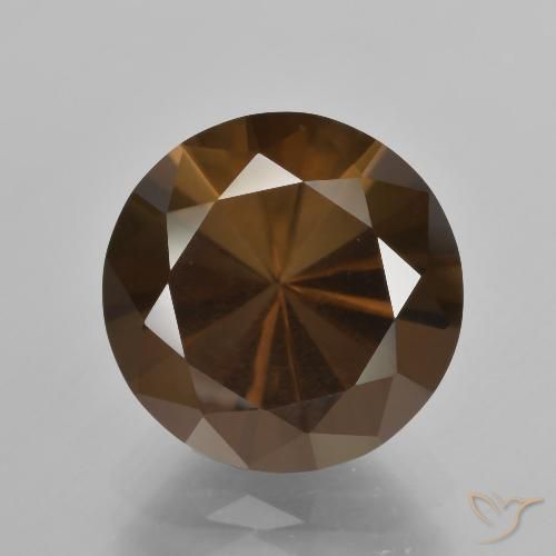 6.30ct Natural Hickory Brown Quartzo Fumê, Redondo, VS