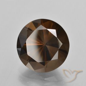 Quartzo Fumê Hickory Brown Natural 8.33ct, Redondo, VVS