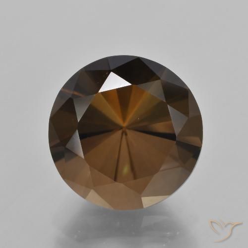 8.89ct Natural Marrom Quartzo Fumê, Redondo, VVS