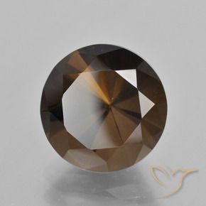Quartzo Fumê Marrom Natural 8.89ct, Redondo, VVS